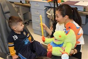 Child receiving dental care